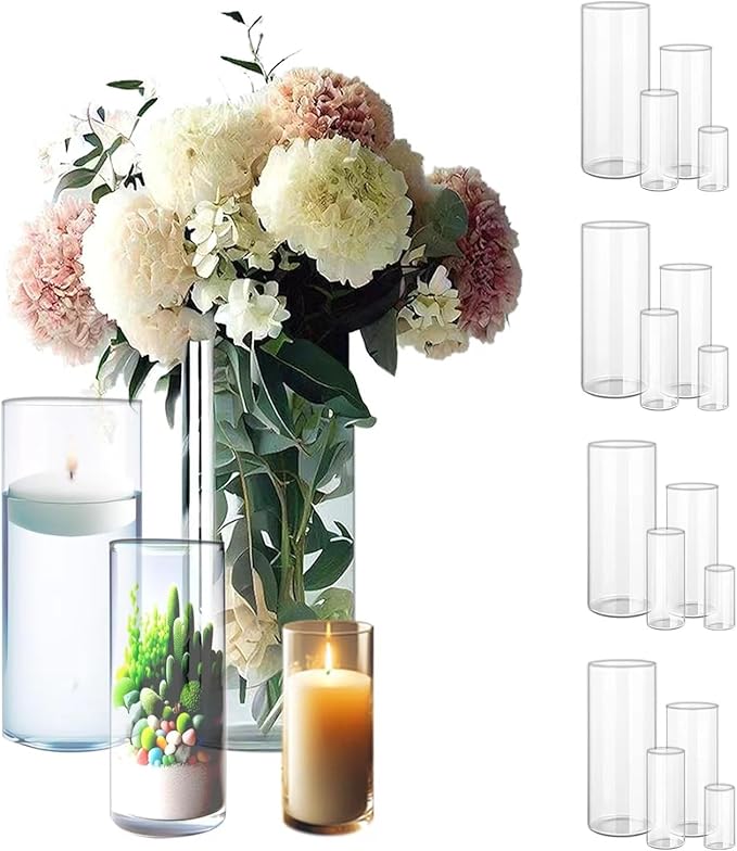 16 Pack Clear Glass Cylinder Vases by Sandraheer