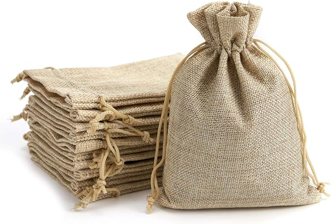 Tendwarm 50 Pcs 3x4 Inch Mini Size Burlap Gift Bags by Tendwarm