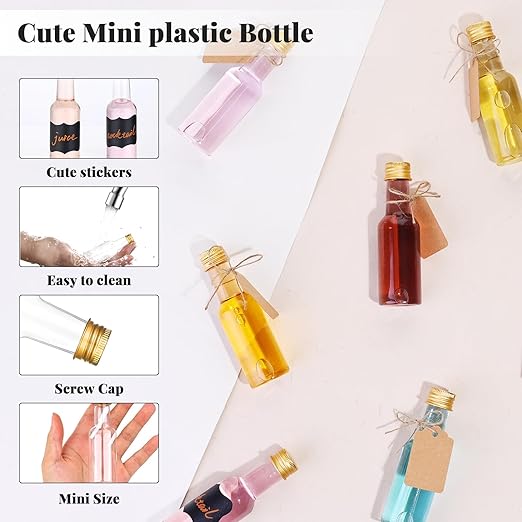 Dualshine 100 Pcs Mini Liquor Bottles, 1.7oz/50ml Shot Bottles - Image 2