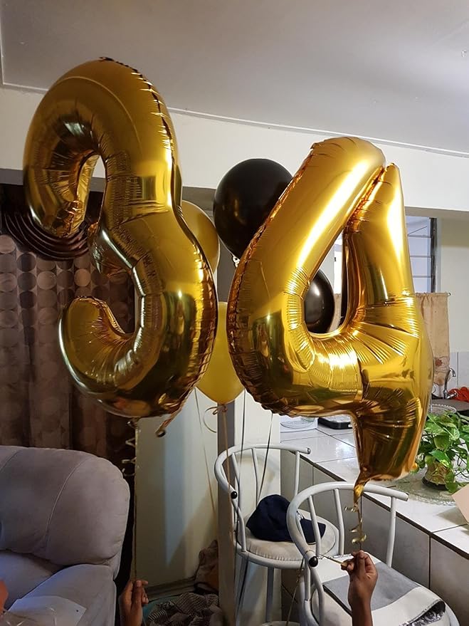 40 Inch Gold 4 Balloon for four Birthday, Glod Mylar Foil 4 Number Balloon - Image 6