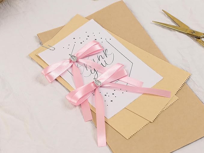 Rose Pink Satin Ribbon 3/8 inch X Continuous 100 Yards, Single Face Polyester - Image 7