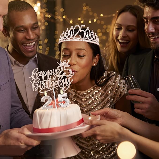 25th Birthday Decorations for Women Including Sash, Tiara/Crown, Numeral - Image 7