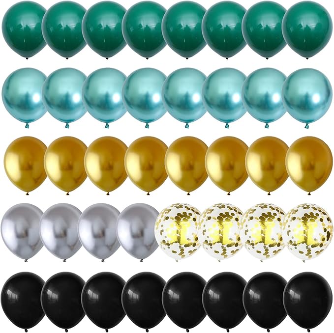Dark Green Gold and Black balloons, Jungle Safari Animal Theme Birthday - Image 9