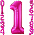 Hot Pink 1 Balloon, 40 Inch Number 1 Balloon, 1st Birthday Balloon Decorations by BBPOOL