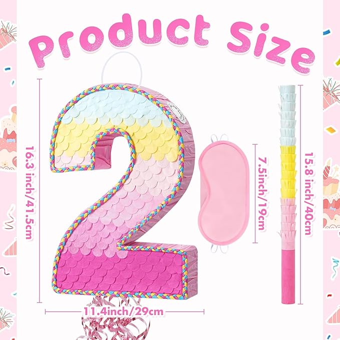 WERNNSAI Pink Sweet Two Pinata - Image 3