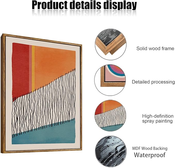 myusuar 3 Piece Large Modern Abstract Canvas Framed Wall Art - Image 6