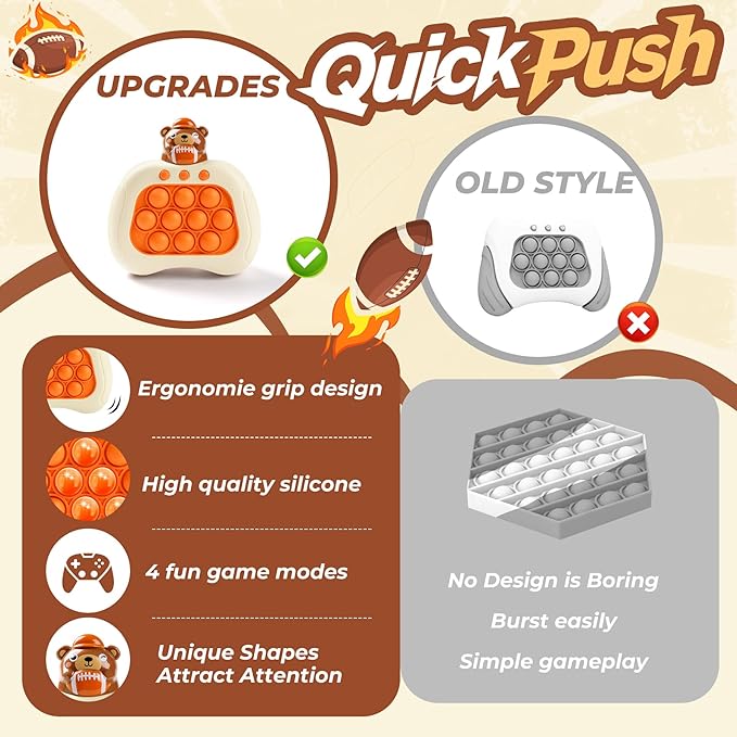 Pop Game, Football Bear Fidget Toy - Image 6