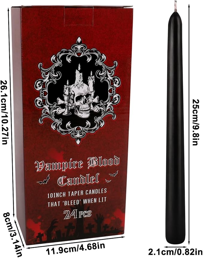 24 Pcs 10 Inch Vampire Blood Taper Candles Vampire Blood Candle, Ritual Spell - Image 9