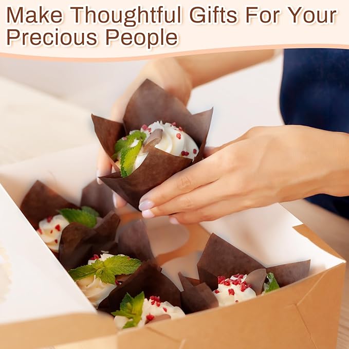 600 Pcs Jumbo Muffin Liners for Baking 2-1/4" x 4" Large Tulip Cupcake Liners - Image 5