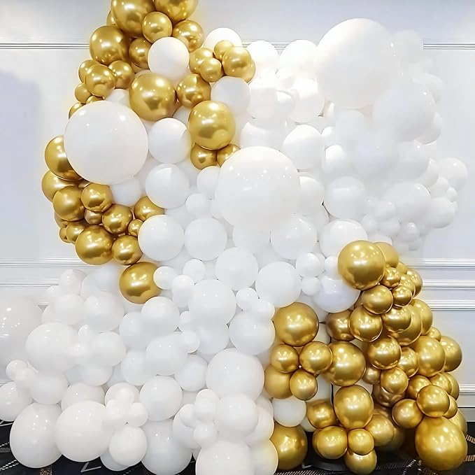110pcs Gold Balloons 12 Inch Metallic Chrome Gold Balloon Garland Arch Kit - Image 6