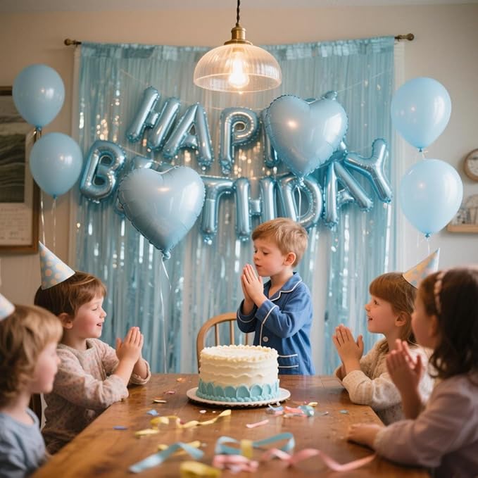 29 Pcs Light Blue Birthday Party Decorations - Image 5