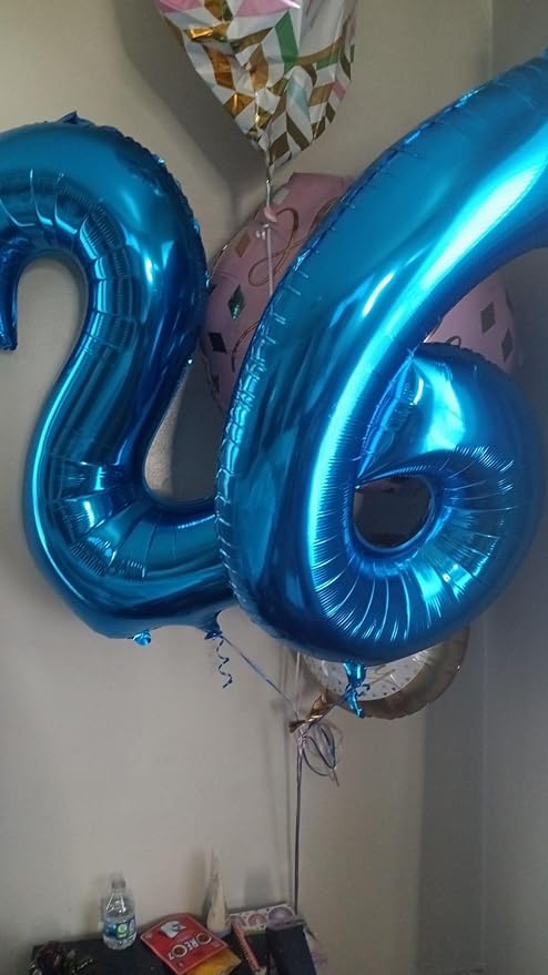 40 Inch Dark Blue Large Numbers Balloons0-9, Number 4 Digit Helium Balloons - Image 6