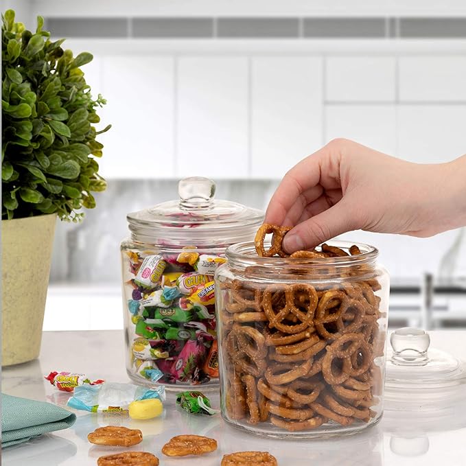 Set of 3 Glass Jar with Lid 1 Liter | Airtight Glass Storage Container - Image 2