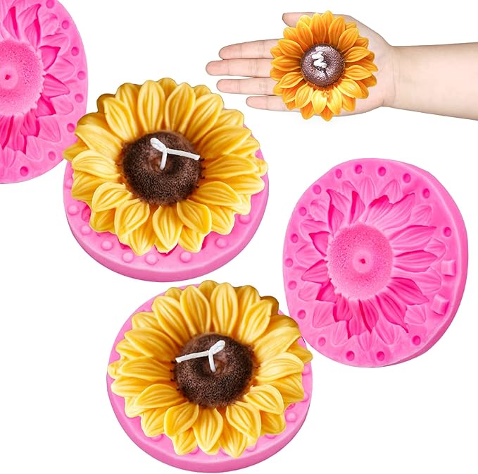 Wehous 2PCS Large Sunflower Silicone Molds, 3D Flower Silicone Molds by Wehous