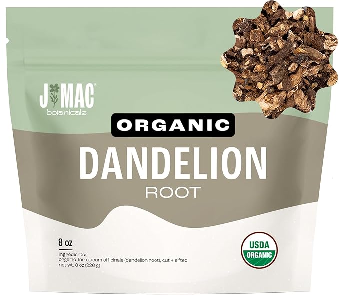 J Mac Botanicals Organic Dandelion Root unroasted, herb by JMACBOTANICALS
