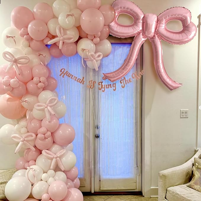 4 Pcs Pink Bow Balloons Bow Party Decorations - Image 5