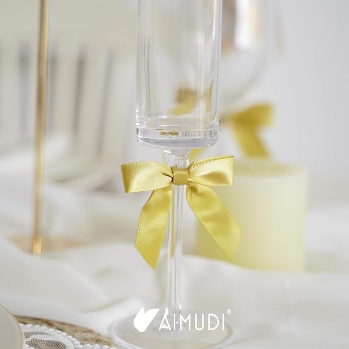 AIMUDI Small Gold Bows for Christmas Tree 2.5" Pretied Gold Bows for Gift - Image 9