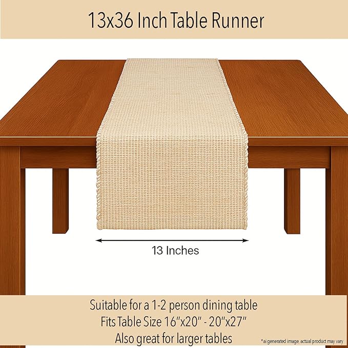 Chardin home Natural Jute Table Runner 13x36 Inch – Vintage Boho Rustic Table - Image 4