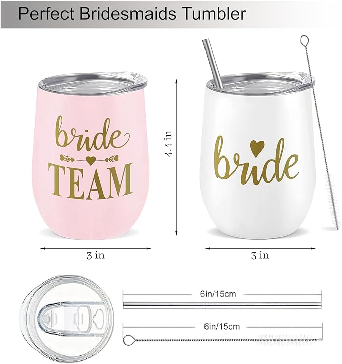 Bride Squad Bachelorette Party Cups 10 Pcs Team Bride Cups Bridesmaid Gifts - Image 2