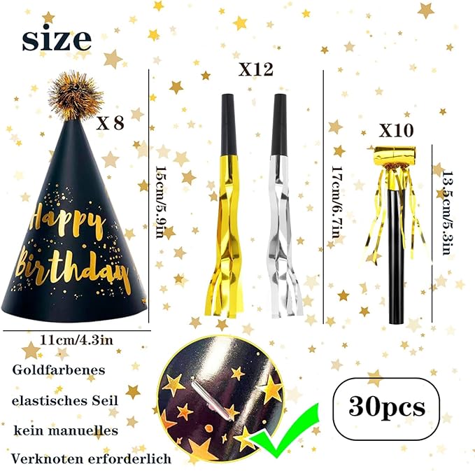 34 Pcs Birthday Party Hats - Image 2