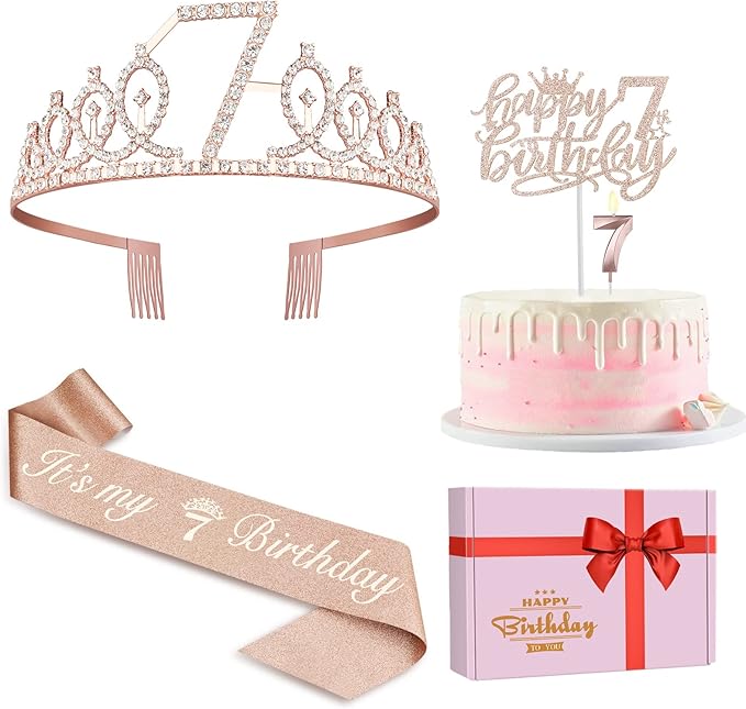 7th Birthday Decorations for Girl by JueslyBirthdayParty