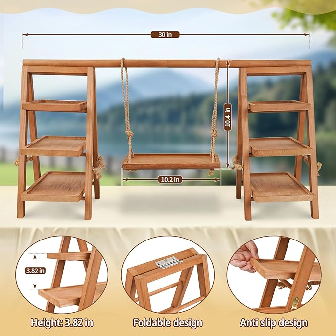 Wooden Cupcake Stand, 3 Tier Cupcake Display Stand - Image 3