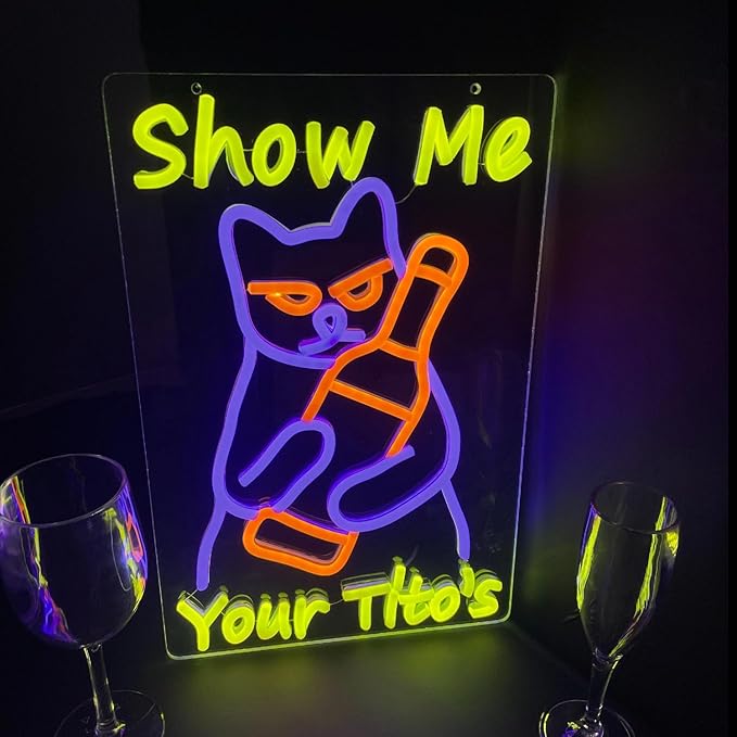 Neon Sign Cat Tito Light for Home Bar Pub, Dimmable LED Wall Light for Party - Image 4