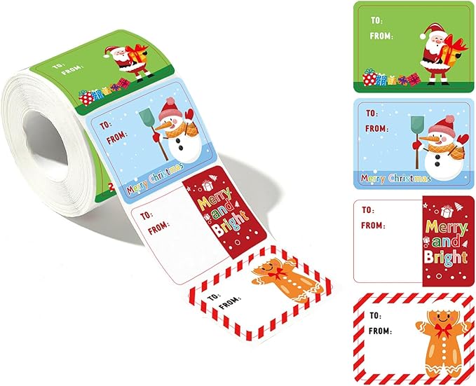500 Pieces Christmas Gift Tags Sticker Name Tags by SympabasicSouffahouse