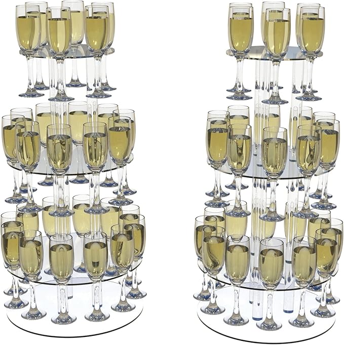 Champagne Tower, Circle Acrylic Champagne Display Rack Stand by LaumffonOfficial