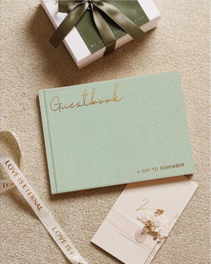 Elegant Linen Wedding Guset Book - Image 6