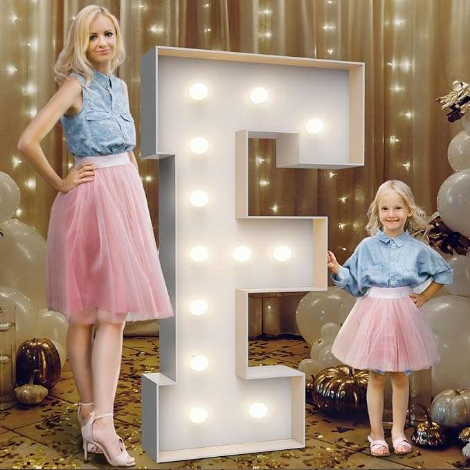 4FT Marquee Light Up Letters F, Party Decoration Large Marquee Light Up Letters by Teebloom