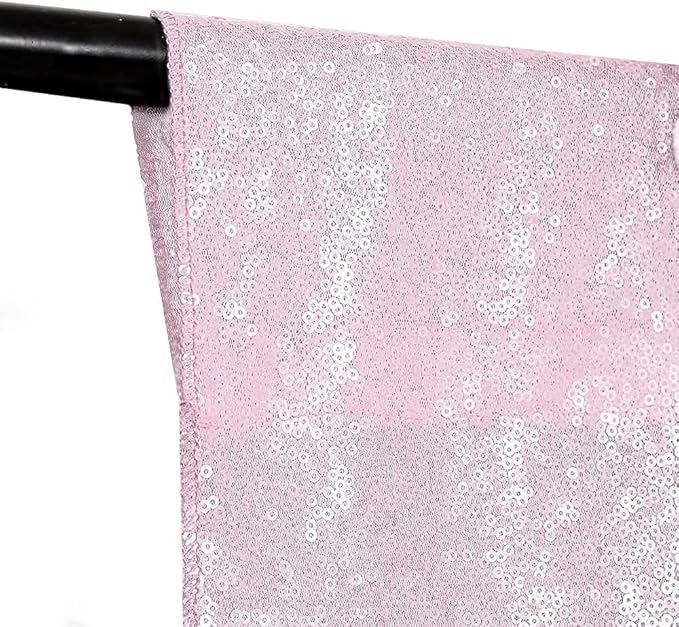 Pink Sequin Backdrop Curtain 8FTX8FT 1 Panel Sparkly Background Drapes - Image 4