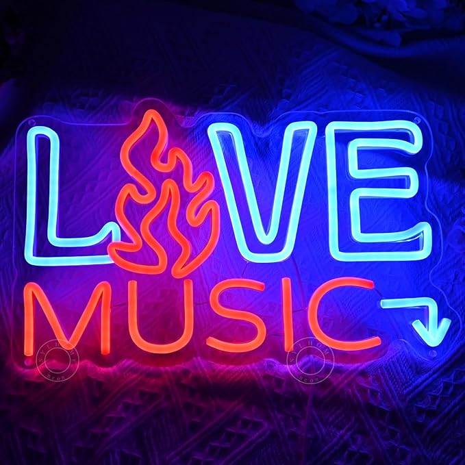 SYLHOME Live Music Led Neon Light Sign Fire Hot Bar Pub Music Studio Club - Image 7