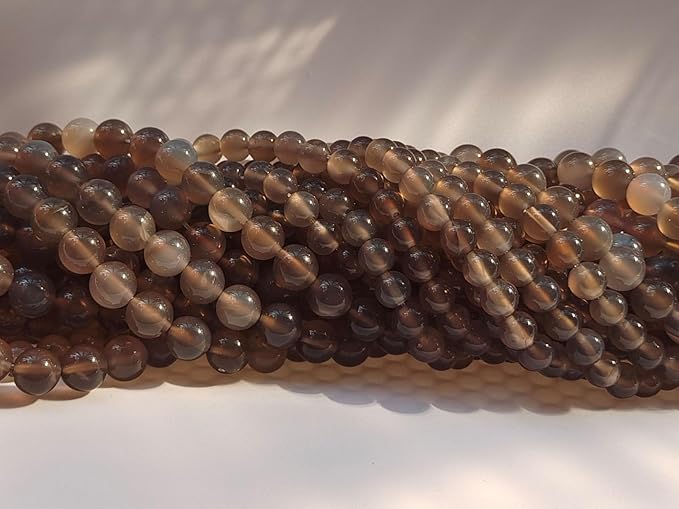 Stone Beads 10mm 60pcs Grey Agate Beads Round Loose Gemstones Beads - Image 3