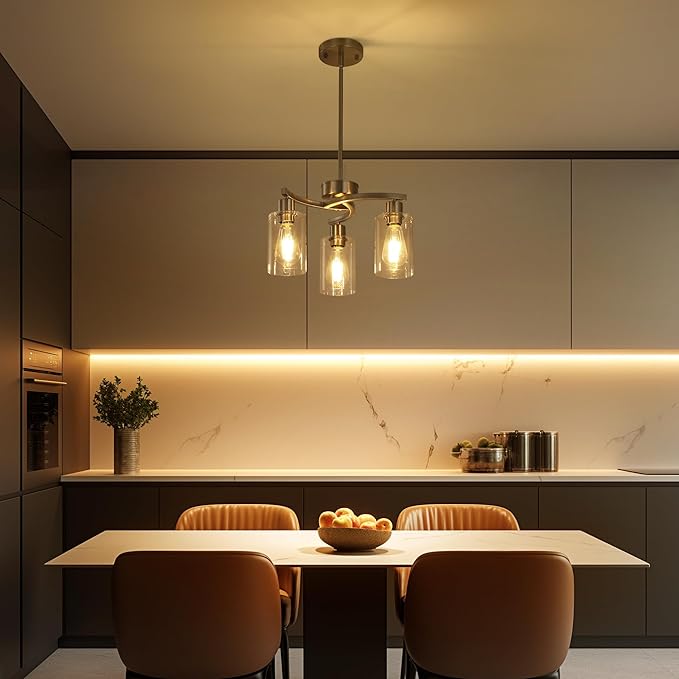 3-Light Brushed Nickel Pendant Lighting - Image 2