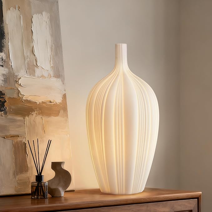 RONDURE 13.9" Modern Ceramic Table Lamp, Modern Bedside Lamps by RONDURE