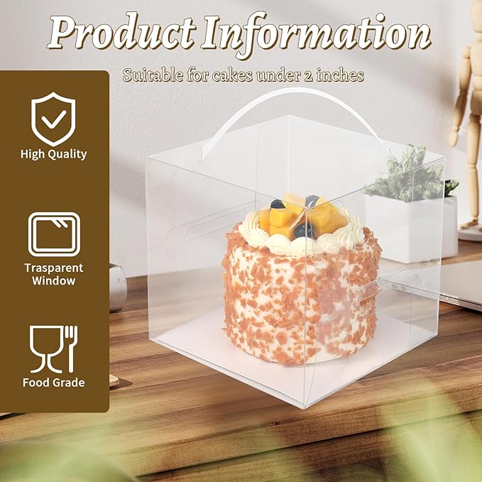 2 inch Clear Cake Boxes 30 Pack - Image 5