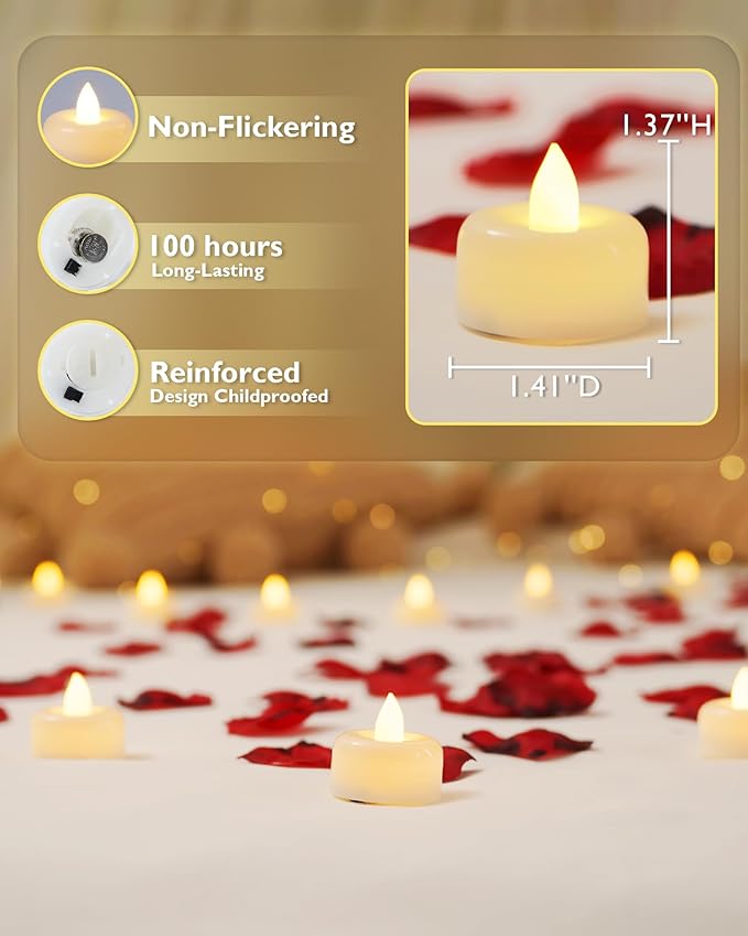 Amagic 24Pack Flameless LED Tea Lights Candles Battery Operated, Electric Fake - Image 2