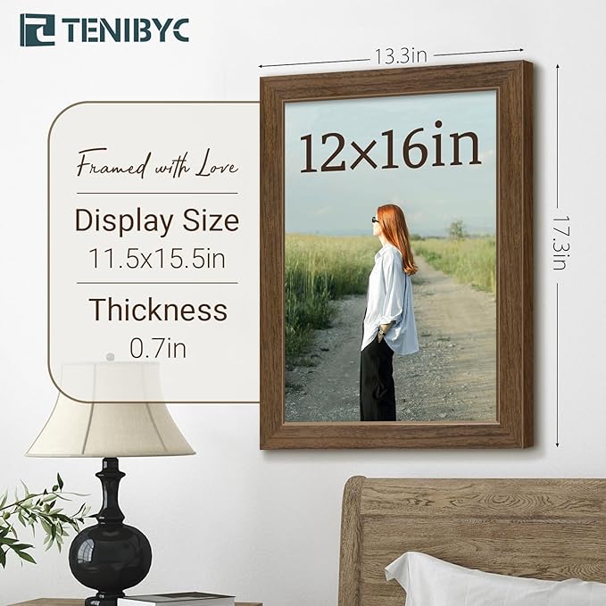 12x16 Picture Frame 3 pk, HD Tempered Glass, Wall Gallery Frame - Image 2
