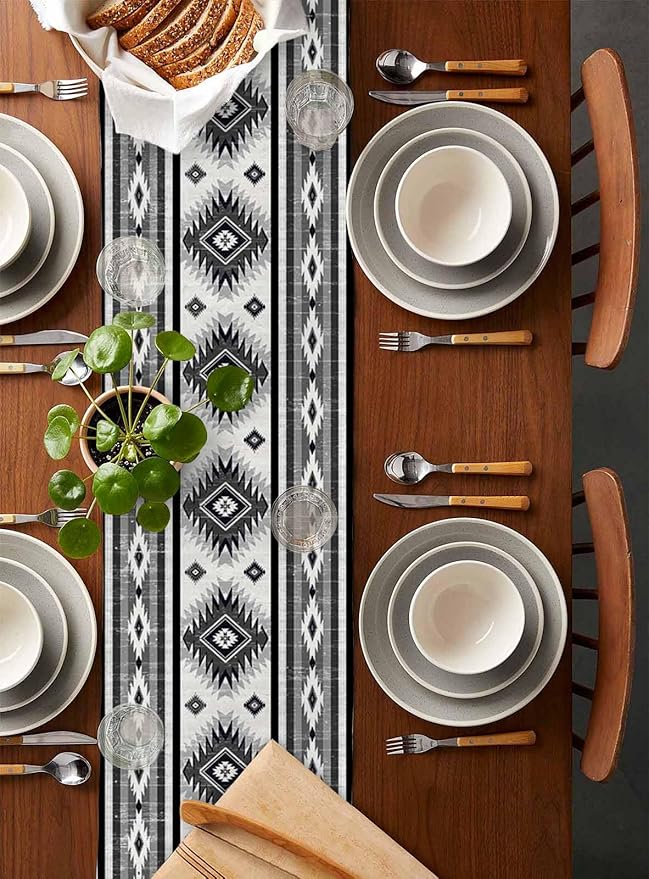 Aztec Southwest Cotton Linen Table Runner - Image 5