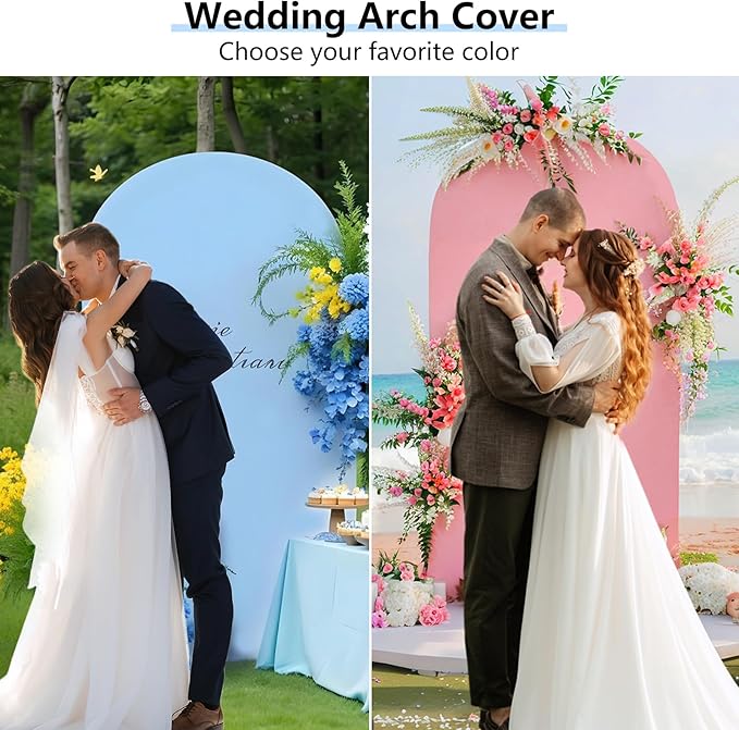 HEMMOTOP 7.2 ft Arch Backdrop Cover, Fabric Stretchy Background - Image 4