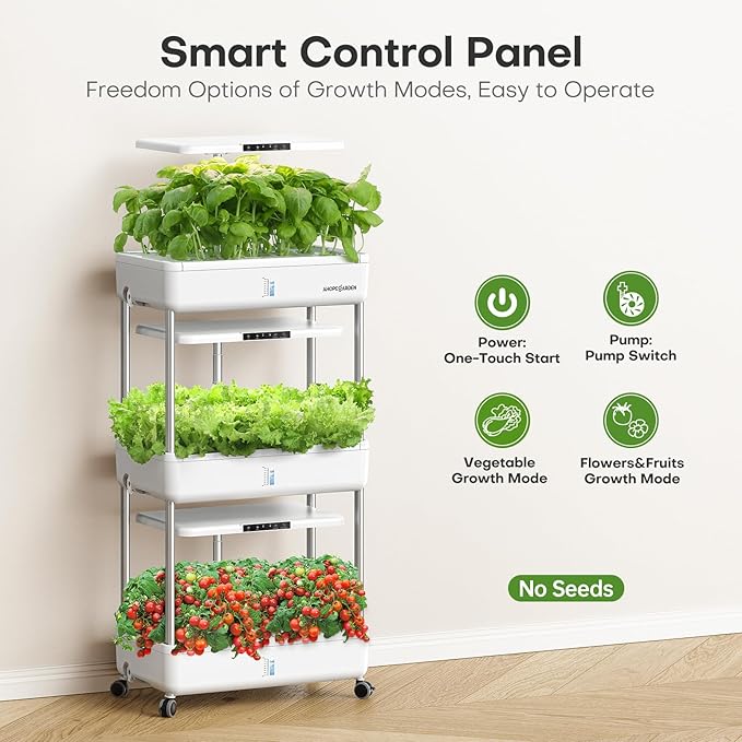 Ahopegarden Indoor Garden Hydroponics Growing System Kit: 66 Pods Plant Herb - Image 3