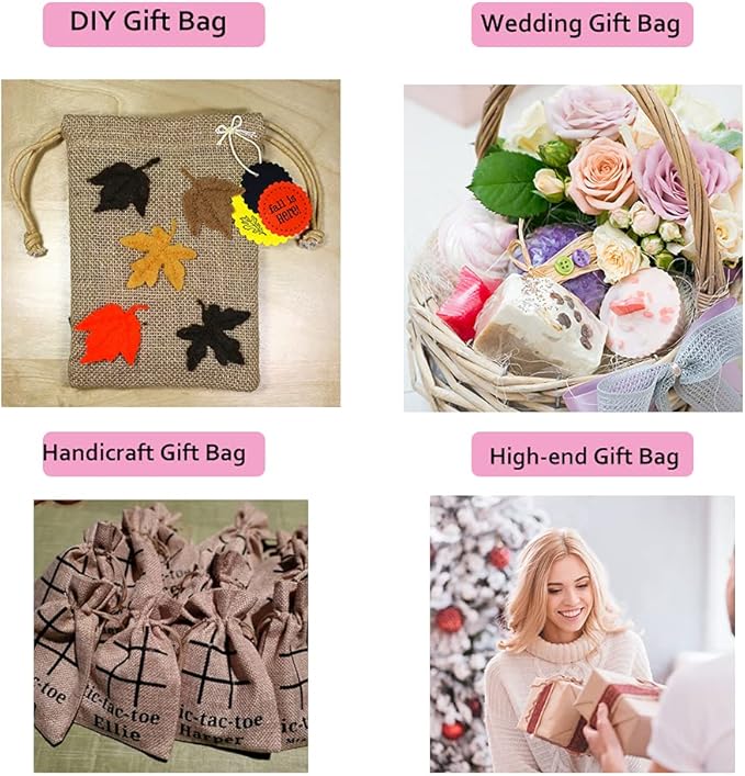 LYSXP 50PCS Burlap Bags with Drawstring，7x9 Inch Cream color Drawstring Gift - Image 7