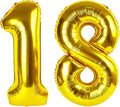 Helium Foil Gold Number 18 81 Balloon 40 Inch, Mylar Eight Numbers 18 81 by Upgesy