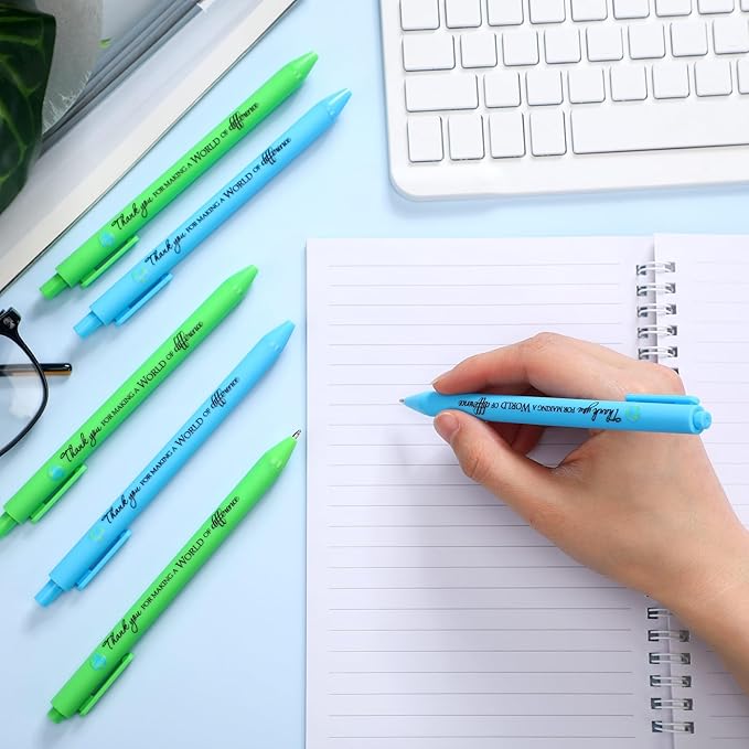 24 Pcs Earth Day Pens Bulk Party Favors Novelty Cute Green Blue Retractable - Image 5