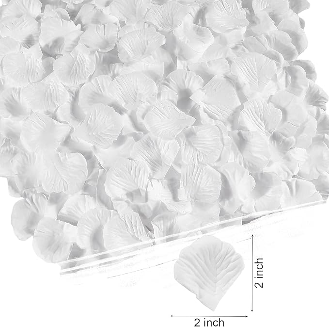 1000 Pcs White Rose Petals Artificial Silk Flower Petals Romantic Decorations - Image 7