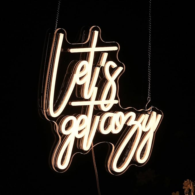 Let's Get Cozy Neon Signs, Wall Decor, Warm White Led Signs Usb Powered - Image 3