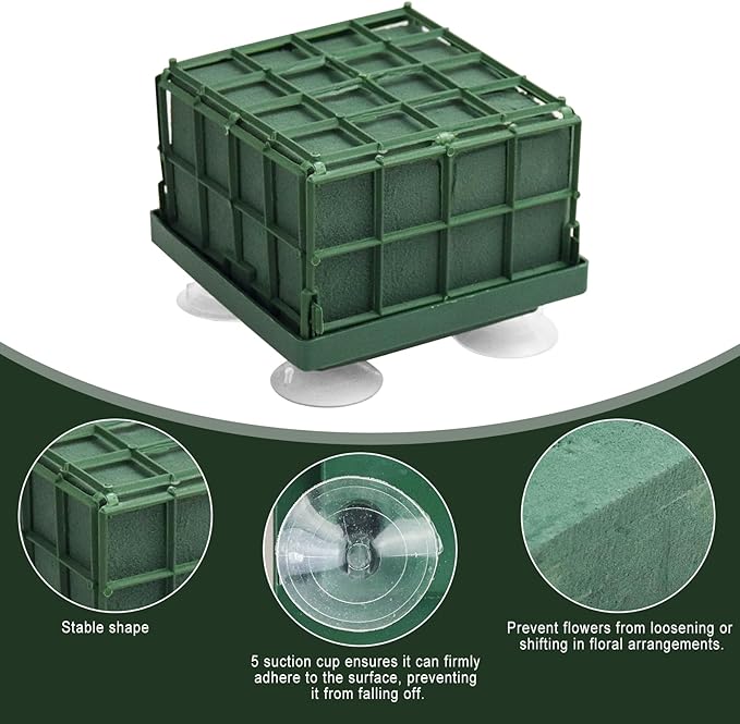 Krijues 4 Pcs Floral Foam Cage for Flowers for Christmas DIY Crafts, Square - Image 3