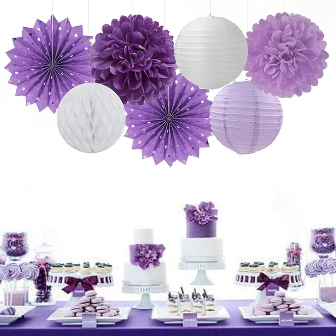 Purple-White Lavender Party Decorations Streamers - Image 6