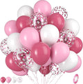 Hot Pink White Balloons by Paready